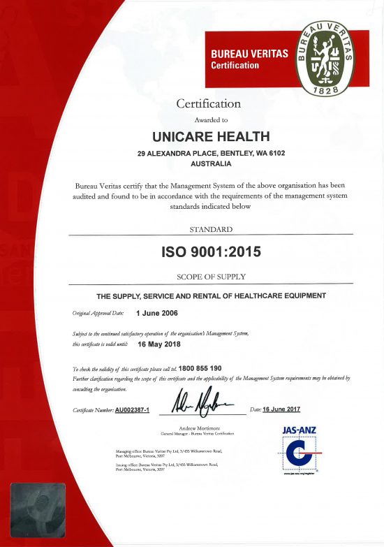 Unicare Health celebrates continued ISO Certification achievements.