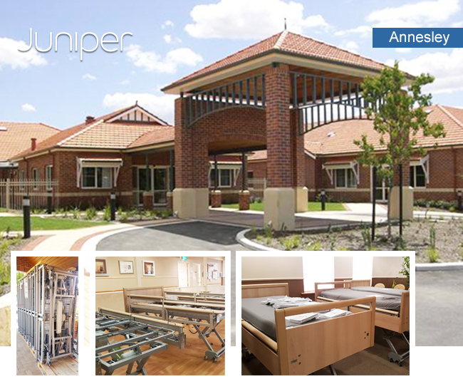 Juniper Annesley Residential Care chooses world-class Wissner-Bosserhoff nursing beds and Care of Sweden pressure care mattresses. 