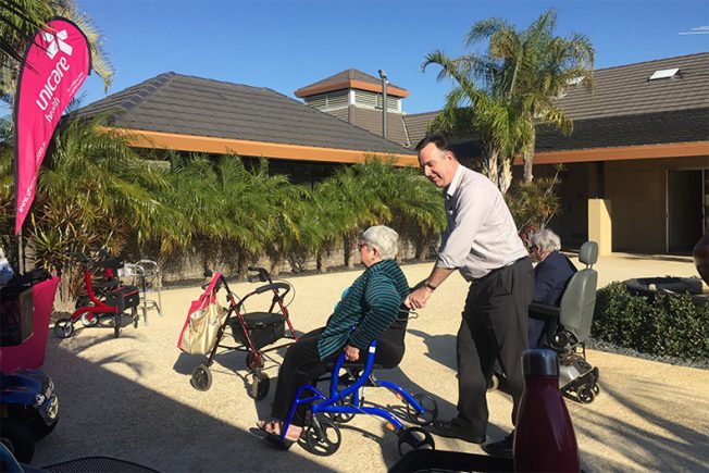 Arcadia Waters Retirement Village invites Unicare Health to put up aged care equipment display to promote independent living.