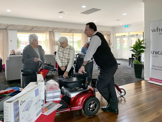 Lend Lease Homestay Village invites Unicare Health to put up aged care equipment display for their residents